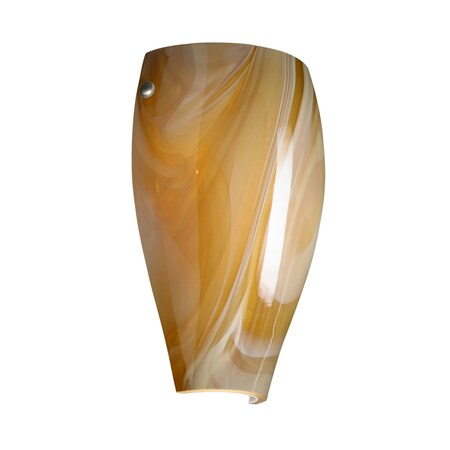 Besa Lighting Chelsea Wall Sconce, Honey, Satin Nickel Cap Finish, 1x8W LED 7043HN-LED-SN